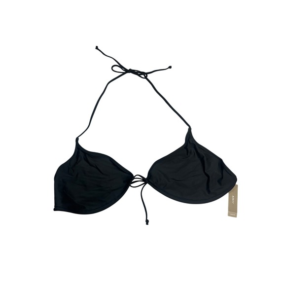 J. Crew Other - J Crew Black Halter Triangle Bikini Top Tie Front Swimsuit Women S